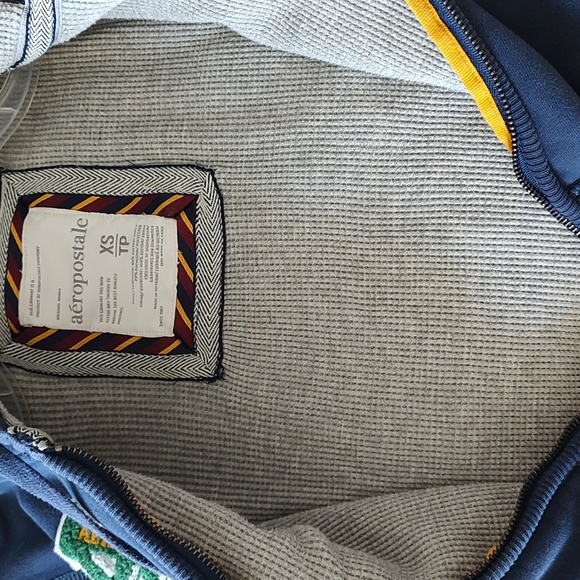 Aeropostale XS Blue Varsity Thermal Hoodie - Picture 11 of 11